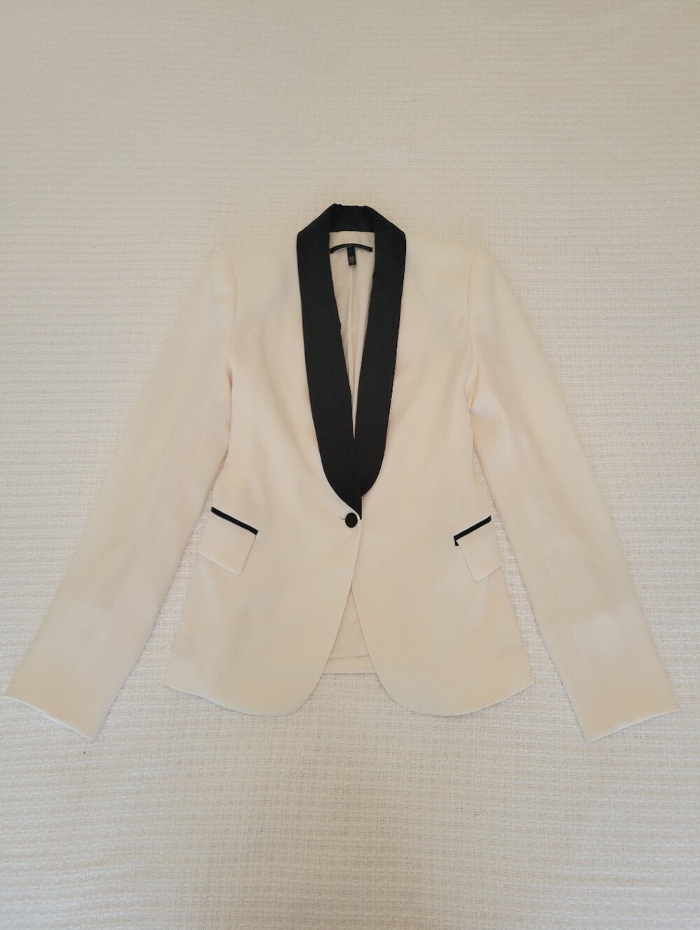 Victoria's Secret Ivory Blazer with Black Satin Collar
